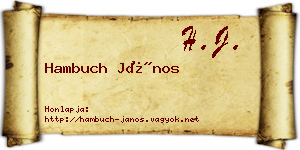 Hambuch János névjegykártya